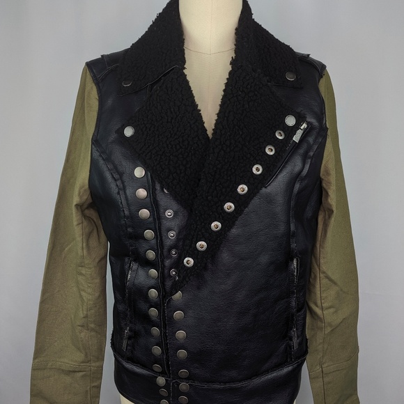 Rachel Roy Womens Jacket Snap Closure Moto sz L